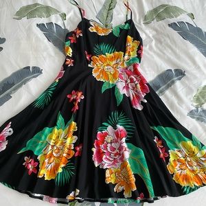 Black floral cami dress